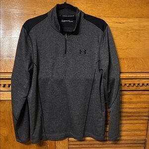 Under Armour Gray Black Lightweight Quarter-Zip Pullover Fitted Jacket Men’s L